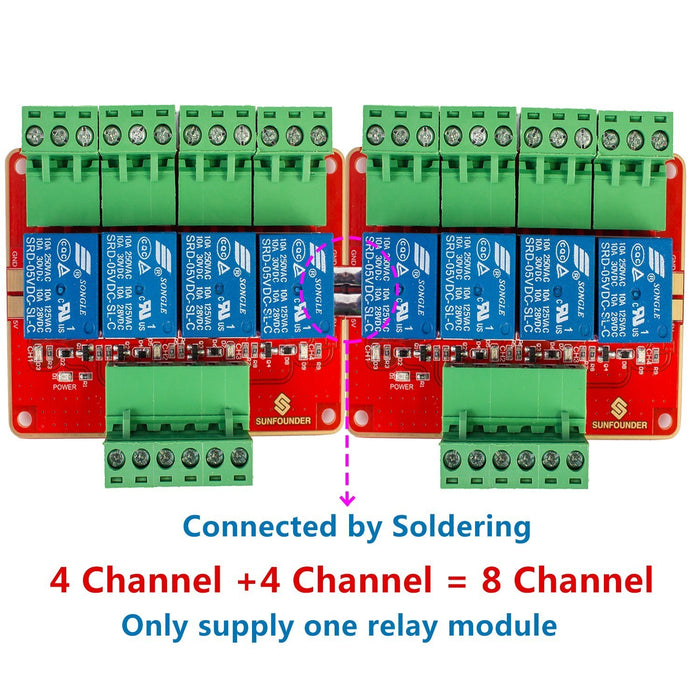 4-Channel DC5V Relay Module with High Level Trigger Expansion Board