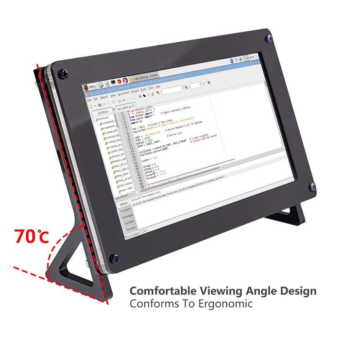 SunFounder 7" IPS Display Panel Monitor 1024*600 HD LCD Audio HDMI/VGA/NTSC/PAL Screen with Case and Stand