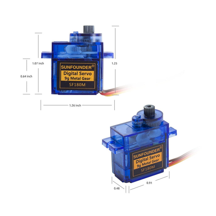 SunFounder 9g Metal SF180M Digital Half Metal Semi-metal Micro Servo 2pack