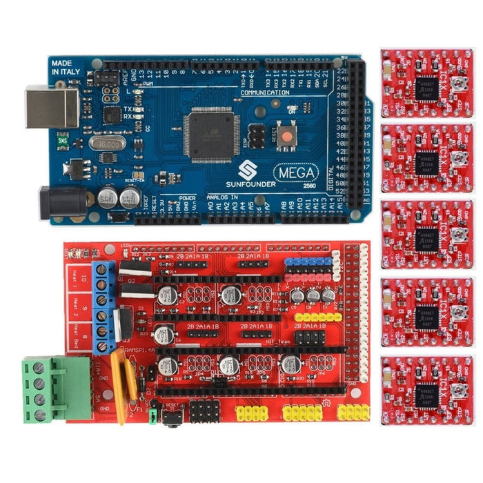 Mega 2560 + RAMPS 1.4 Controller Shield + A4988 3D Printer Kit