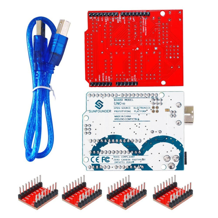 3D CNC kit for arduino CNC Shield V3+UNO R3+ 4pcs A4988 driver /GRBL compatible