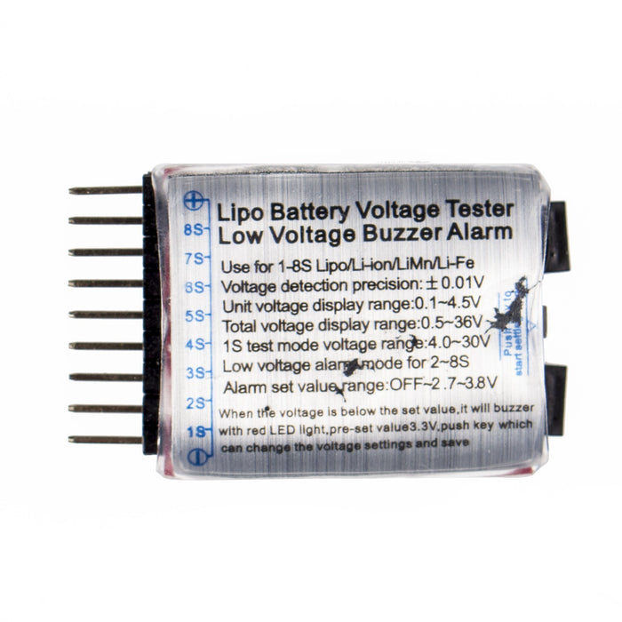 Hot 2in1 Indicator BB Bong 1-8S RC Lipo Battery voltage Tester Indicator low voltage Buzzer Alarm