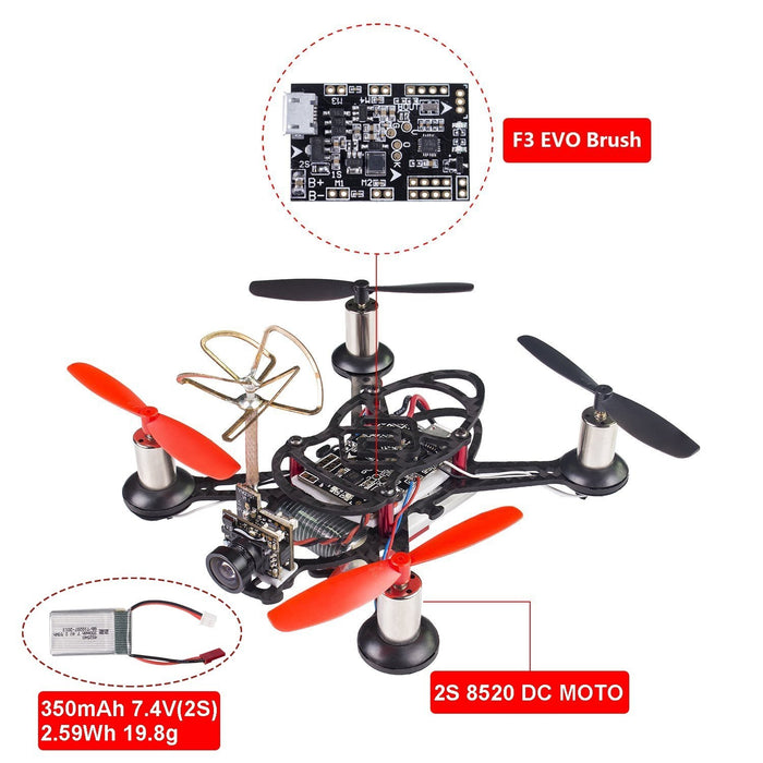 SunFounder BEE-100S 100mm Micro FPV Racing Quadcopter Drone