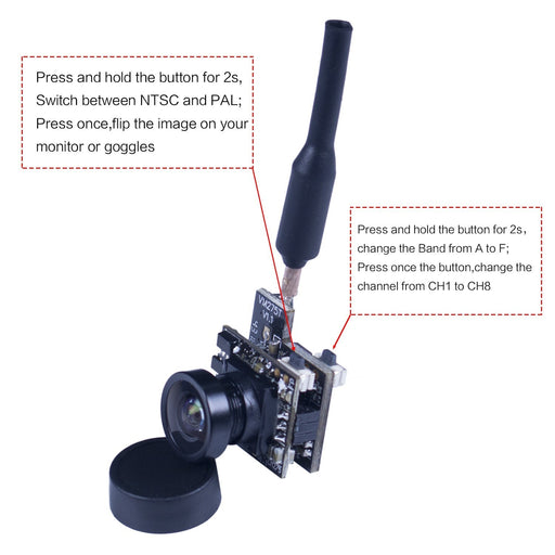 SunFounder SF-C01 Micro FPV Camera with 5.8G 48CH 25mW Transmitter and Y-Shape Splitter