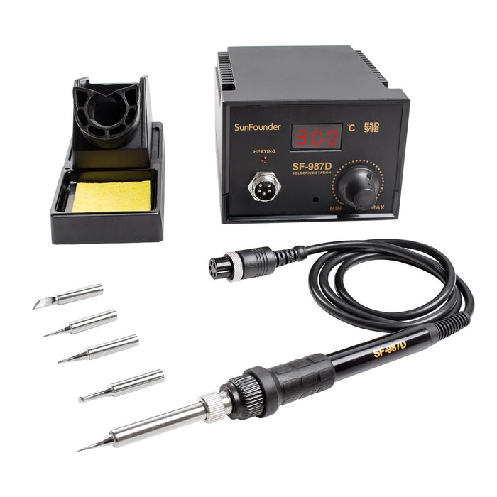 SunFounder SF-987D 500℃ Adjustable LED Display Temperature Thermostat Soldering Station Kit