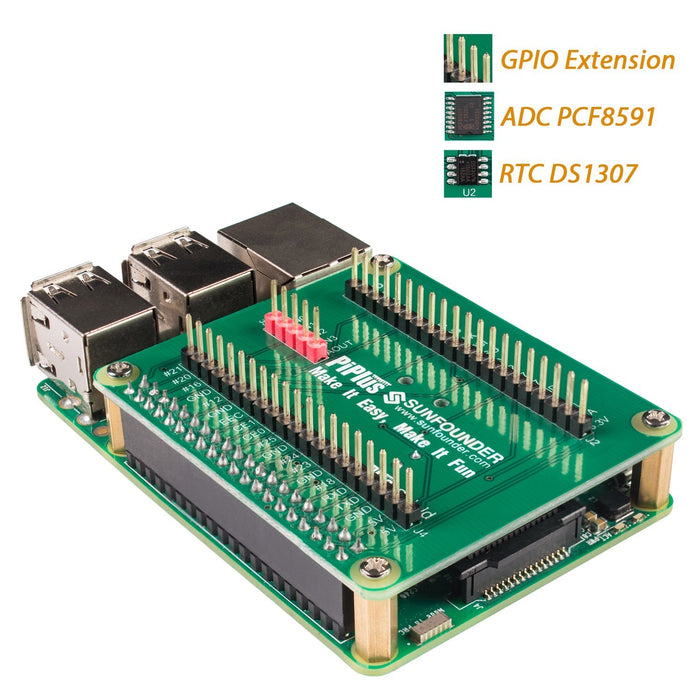 Sunfounder Raspberry Pi 3,2 Module B and 1 Module B+ GPIO Expansion Extension Board Plus Shield with DS1307 and PCF8591 chip