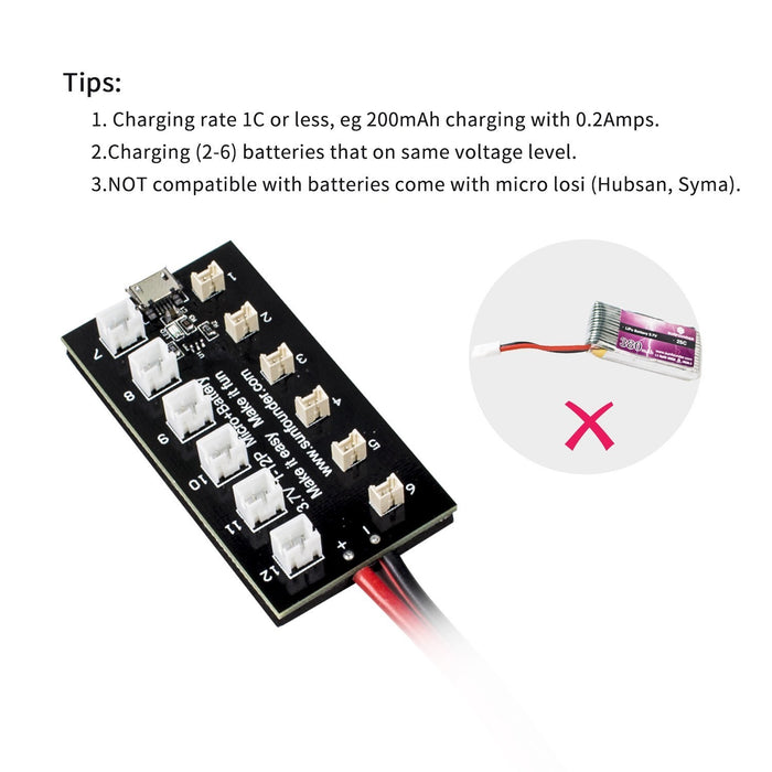 3.7V 1-12P Micro + Battery Micro USB Port/Male 4mm Banana Plug Multiple Micro Lipo Batteries Charging Board Ultra Micro JST-PH Charger Module