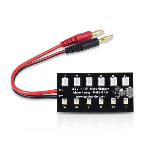 3.7V 1-12P Micro + Battery Micro USB Port/Male 4mm Banana Plug Multiple Micro Lipo Batteries Charging Board Ultra Micro JST-PH Charger Module
