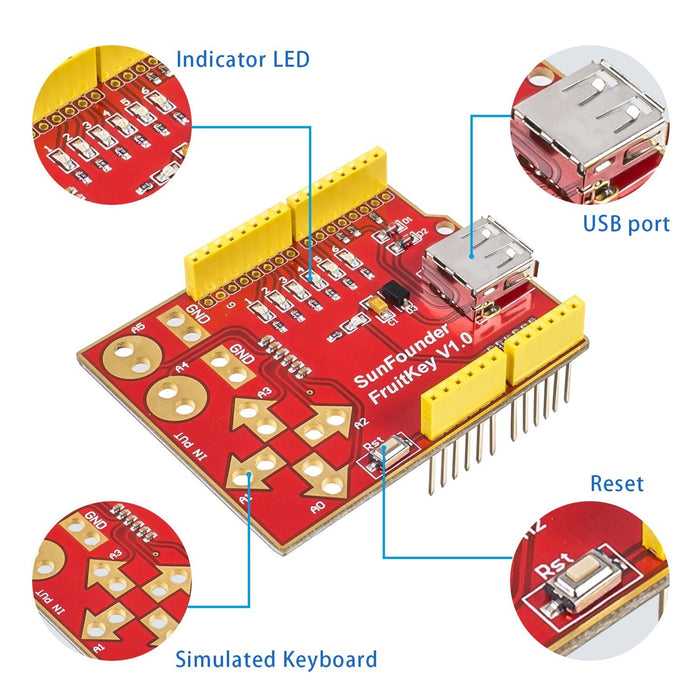 FruitKey USB Keyboard DIY Starter Kit Gamepad Control Handle