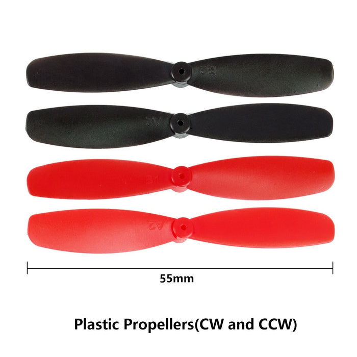 4PCS CW CCW 55mm Propeller Blades Props Main Blades Black and Red