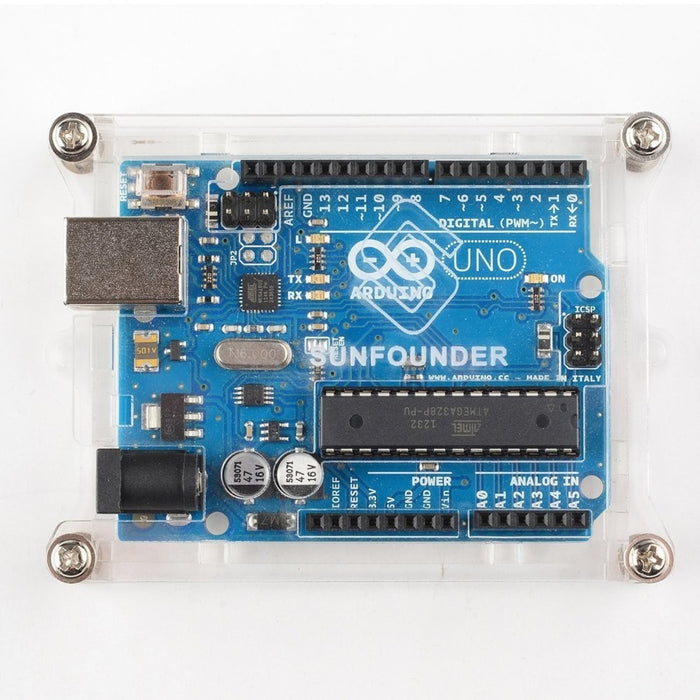 Uno R3 Enclosure Transparent Acrylic Case Compatible with Arduino UNO R3