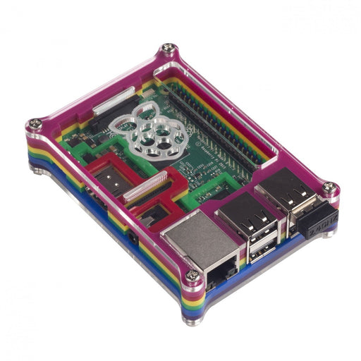 Rainbow Acrylic+PC Colorful Enclosure for Raspberry Pi Compatible GPIO TF Card Interface