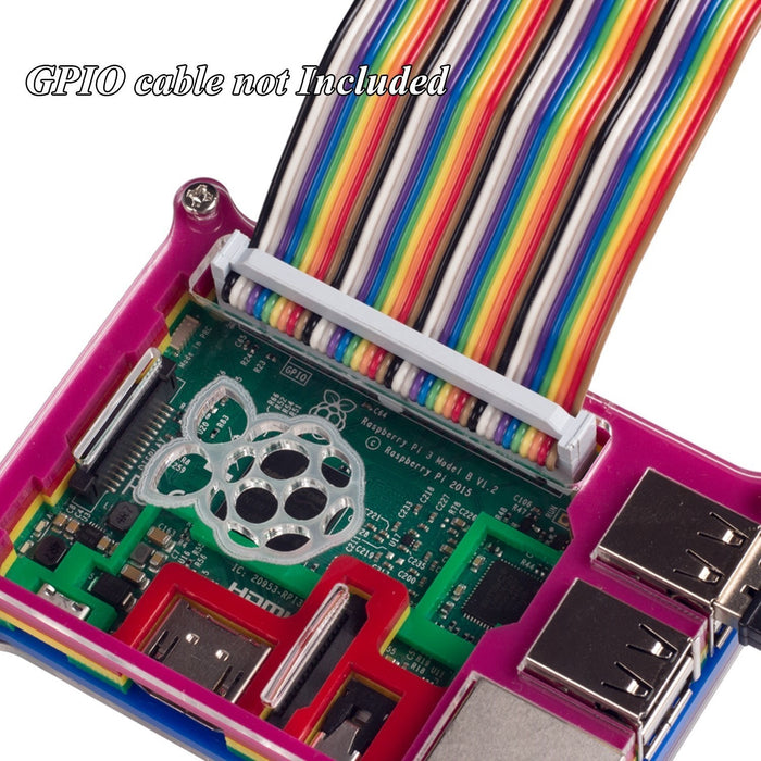 Rainbow Acrylic+PC Colorful Enclosure for Raspberry Pi Compatible GPIO TF Card Interface