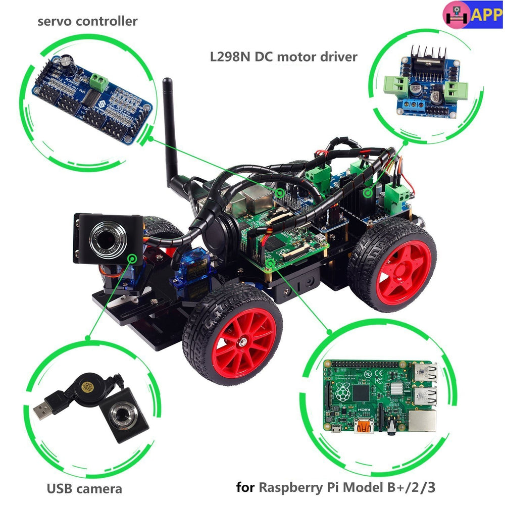 Smart Video Car Kit for Raspberry Pi with Android App