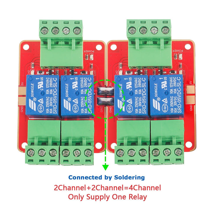 DC 5V Power Supply 2 Channel Relay Module with Optocoupler High Level Trigger Expansion Board