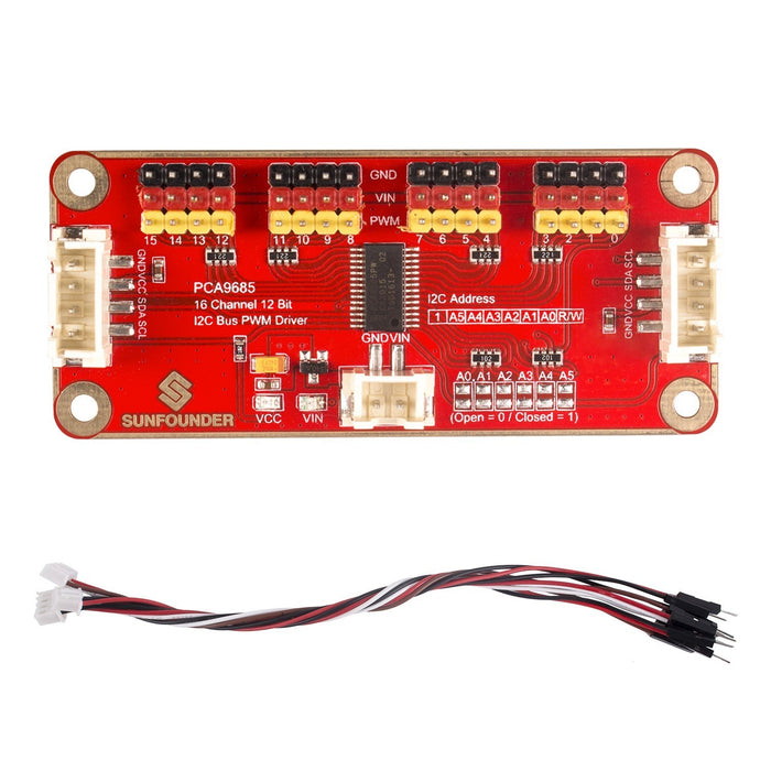 SunFounder 16 Channel 12 Bit PCA9685 PWM Servo I2C Driver Shield