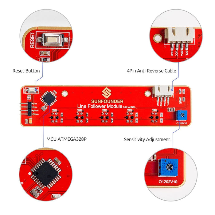 SunFounder I2C 5-Channel Line Follower Module