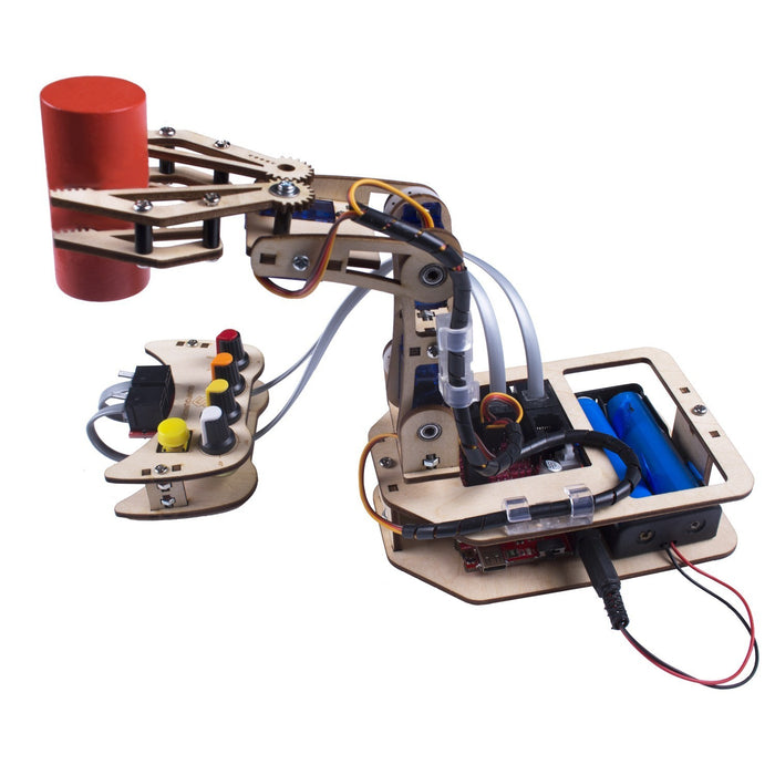 Arduino Uno Robotic Arm Kit DIY 4-Axis Wooden Mental Servo Rollarm