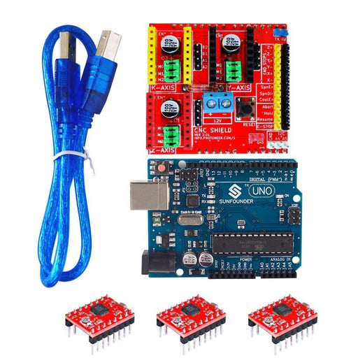 3D0072 FR4 Expansion Board + 3-Stepper Motor Drives + UNO R3 Board Kit for Arduino