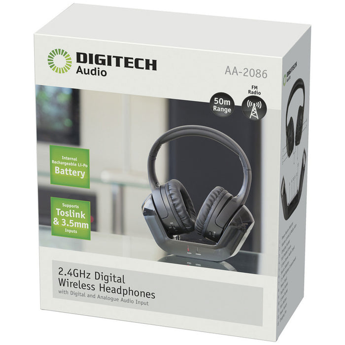 Wireless Stereo Headphones with TOSLINK - 2.4GHz