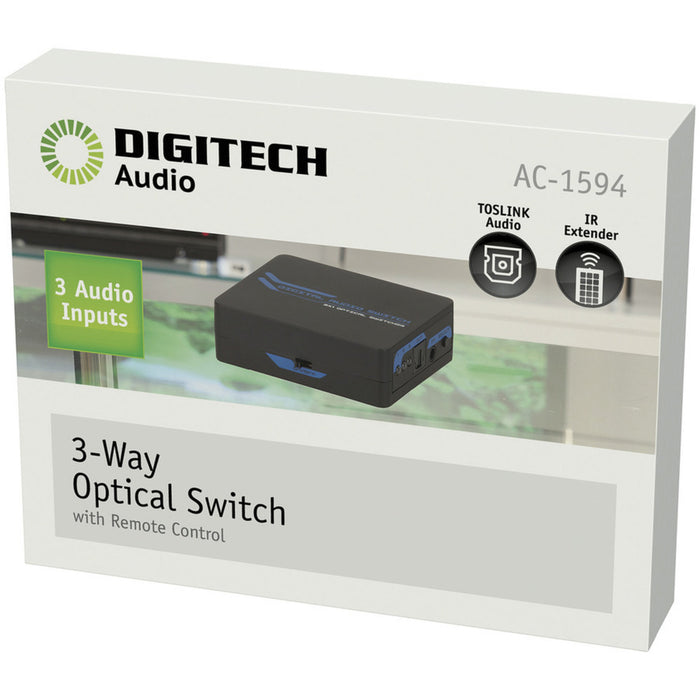 3 Way Toslink Switch with IR