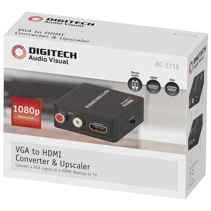 VGA and R/L Audio to HDMI Scaler Converter