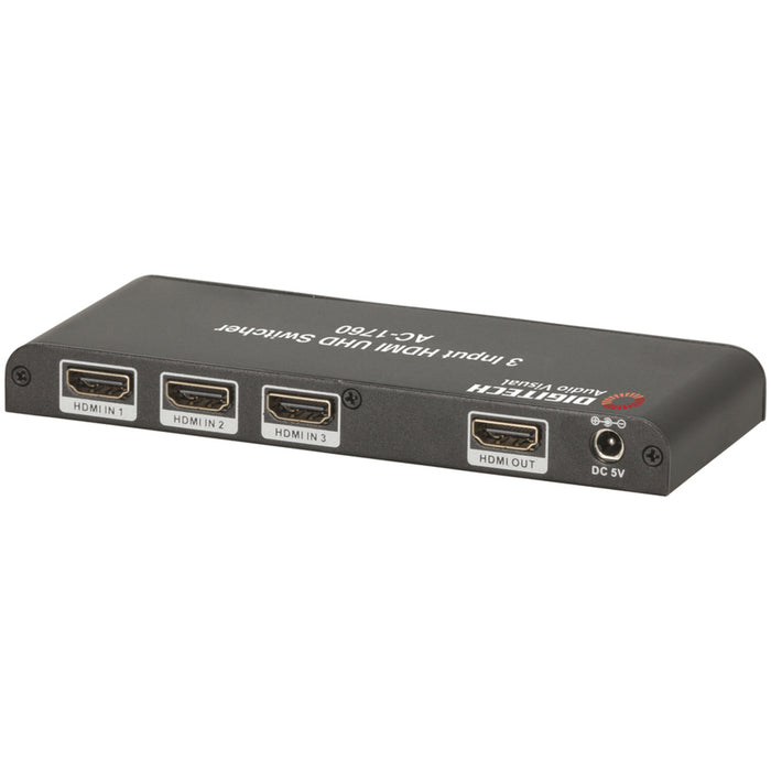 3 Way HDMI 2.0 Switcher with Remote