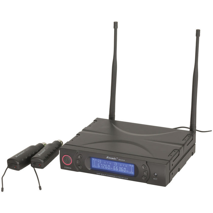 Dual UHF Wireless Microphone Transmitter and Receiver