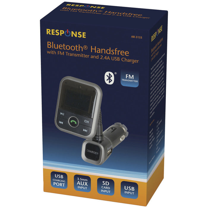 Bluetooth Handsfree with FM Transmitter and 2.1A USB Charger