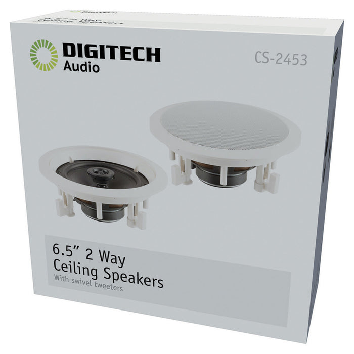 In-Ceiling 2 Way 6.5" Speaker with Swivel Tweeter