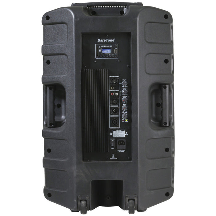 Portable Active 15" PA Speaker with Two Channel UHF Mics