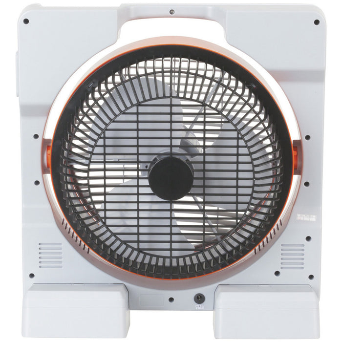 Rechargeable 14" Electric Fan with Radio and LED Lamp