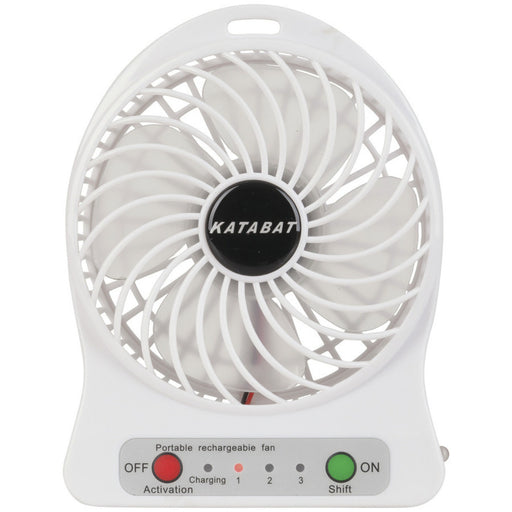 Mini USB Rechargeable Fan with LED Light - White