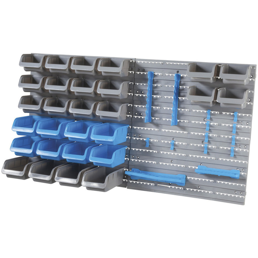 44 Piece Wall Mount Bin Rack