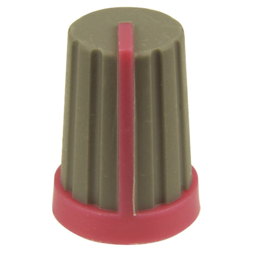 Knob Plastic Push On 18T Spline Grey/Red