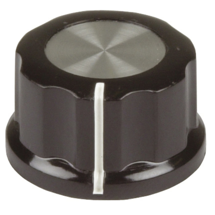 27mm Knob - Black Plastic Aluminium Insert