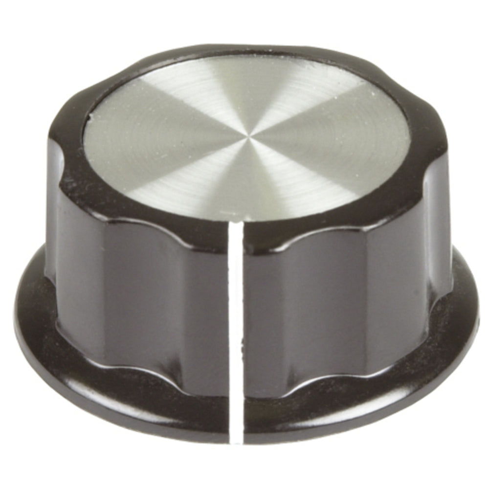 45mm Knob - Black Plastic Aluminium Insert