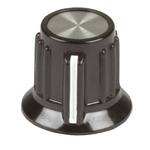 20mm Knob - Black Plastic Aluminium Insert