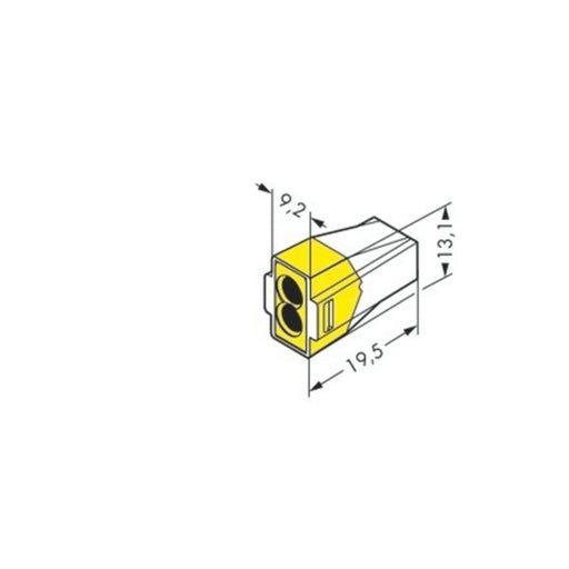 2 Way Yellow WAGO PUSH WIRE Connector