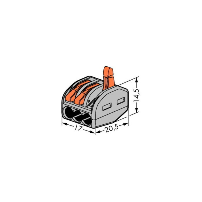 3 Way WAGO Splice Terminal Block