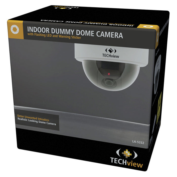 Dummy Dome Camera with Flashing LED and CCTV Sticker