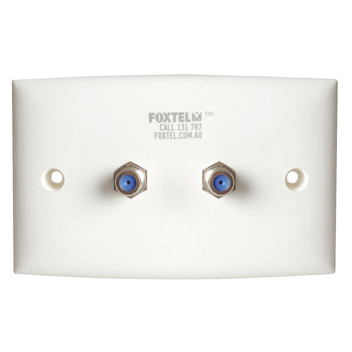 WALL PLATE 2 X F61 SKT FOXTEL APP