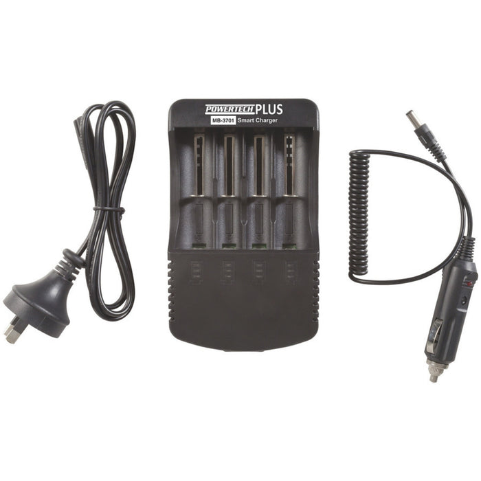 Universal Li-ion/Ni-Cd/Ni-MH Four channel battery charger with 1A USB output