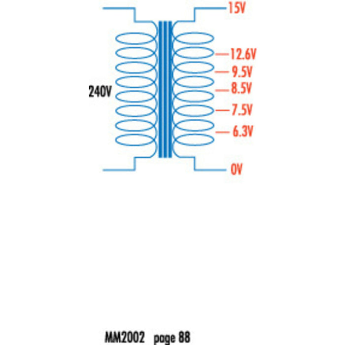 6.3-15V, 15VA, 1A Multi-Tapped - Type 2155