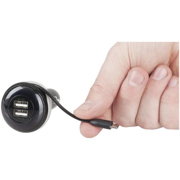 4.2A USB Car Charger with Micro USB Lead and 2 x USB Sockets