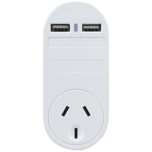 2 USB Outlet 3.1A Charger with Mains Power Outlet