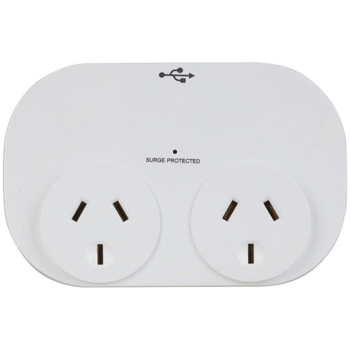 Double Adaptor with 2 x USB ports 2.4A Total