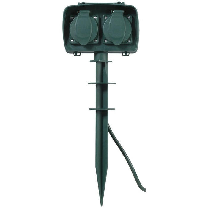 2 Outlet Power Garden Stake