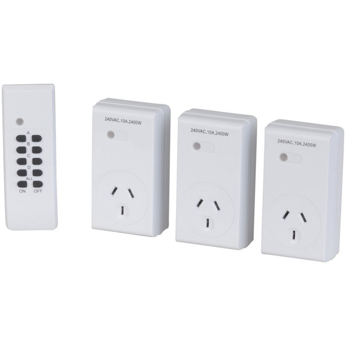 Remote Controlled 3 Outlet Mains Controller