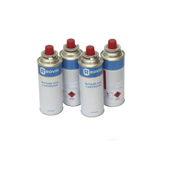 Butane Gas Aerosol  220gm with bayonet fitting 4 Pack